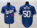 Los Angeles Dodgers #50 Mookie Betts Royal 2025 Tokyo Series Limited Stitched Jersey