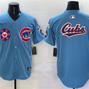 Chicago Cubs Team Big Logo Blue 2025 Tokyo Series 2nd Alternate Limited Stitched Jersey