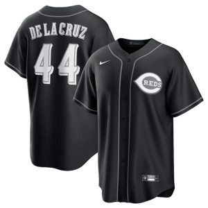 Cincinnati Reds #44 Elly De La Cruz Black Lights Out Limited Stitched Jersey