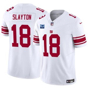 New York Giants #18 Darius Slayton White 2025 F.U.S.E. With 1-Star C Patch Vapor Untouchable Limited Stitched Jersey