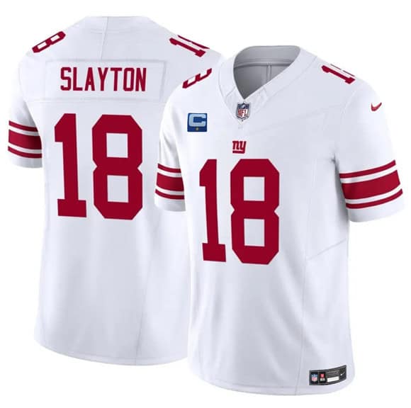 New York Giants #18 Darius Slayton White 2025 F.U.S.E. With 1-Star C Patch Vapor Untouchable Limited Stitched Jersey