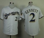 Brewers #2 Scooter Gennett White Cool Base Stitched Jersey