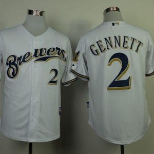 Brewers #2 Scooter Gennett White Cool Base Stitched Jersey