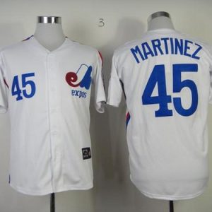 Mitchell And Ness Expos #45 Pedro Martinez White Throwback Stitched Jersey