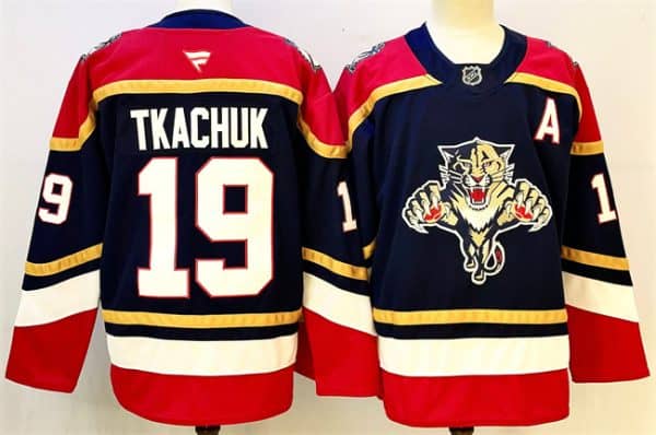 Florida Panthers #19 Matthew Tkachuk Black 2024-25 Home With A Patch Stitched Jersey