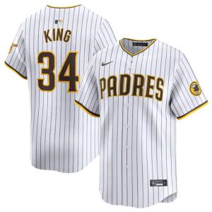 San Diego Padres #34 Michael King White 2024 Home Limited Stitched Jersey