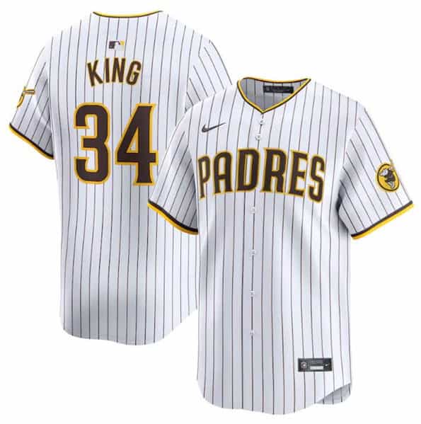 San Diego Padres #34 Michael King White 2024 Home Limited Stitched Jersey