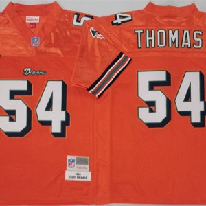 Miami Dolphins #54 Zach Thomas Orange Throwback Stitched Football Jersey