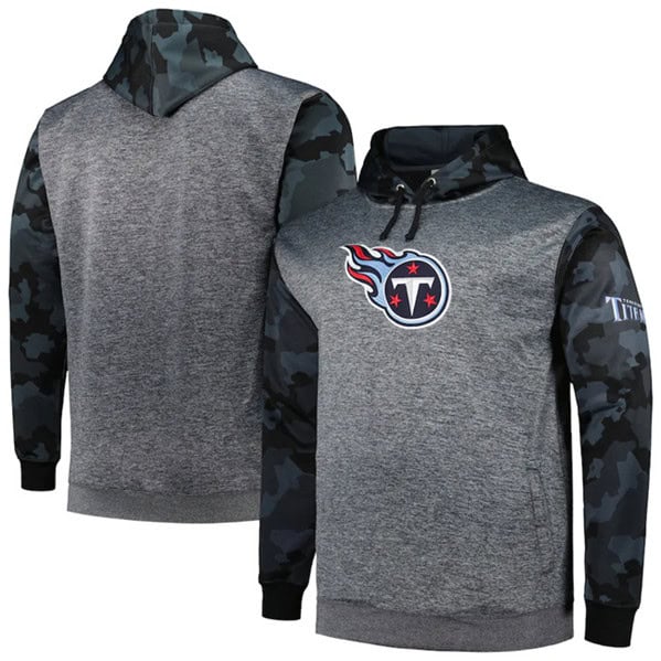 Tennessee Titans Heather Charcoal Big Tall Camo Pullover Hoodie