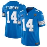 Detroit Lions #14 Amon-Ra St. Brown Blue 2024 F.U.S.E. With John Madden Patch And 2-Star C Patch Vapor Limited Stitched Jersey