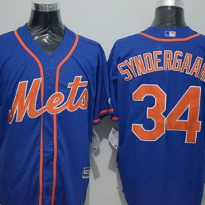 Mets #34 Noah Syndergaard Blue New Cool Base Alternate Home Stitched Jersey