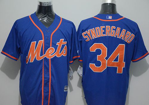Mets #34 Noah Syndergaard Blue New Cool Base Alternate Home Stitched Jersey