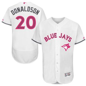 Toronto Blue Jays #20 Josh Donaldson Majestic White Mother's Day Flex Base Stitched Jersey