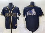 San Diego Padres Team Big Logo Black Gold Stitched Jersey