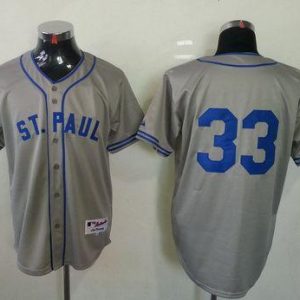 Twins #33 Justin Morneau Grey 1948 St. Paul Saints Turn Back The Clock Stitched Jersey