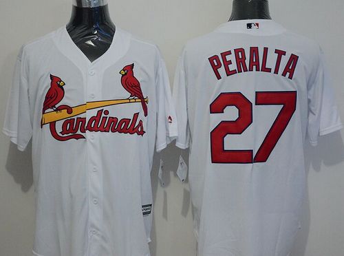 Cardinals #27 Jhonny Peralta White New Cool Base Stitched Jersey