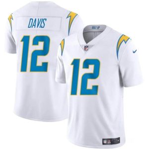Los Angeles Chargers #12 Derius Davis White 2024 Vapor Limited Stitched Jersey