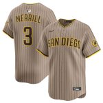 San Diego Padres #3 Jackson Merrill Tan 2024 Alternate Limited Stitched Jersey