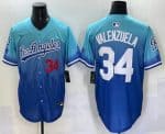 Los Angeles Dodgers #34 Fernando Valenzuela Blue 2025 City Connect Limited Stitched Jersey