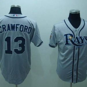 Rays #13 Carl Crawford Stitched Grey Jersey