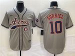 Houston Astros #10 GrayYuli Gurriel Gray With Patch Cool Base Stitched Jersey