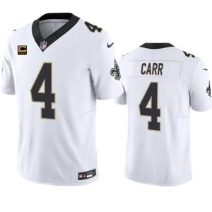 New Orleans Saints #4 Derek Carr White 2023 F.U.S.E. With 4-Star C Patch Vapor Untouchable Limited Stitched Jersey