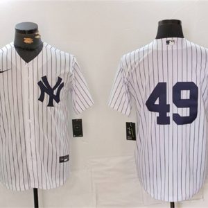 New York Yankees #49 Ron Guidry White Cool Base Stitched Jersey