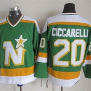 Stars #20 Dino Ciccarelli Stitched Green CCM Throwback Jersey