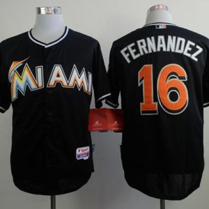 Marlins #16 Jose Fernandez Black Alternate 2 Stitched Jersey