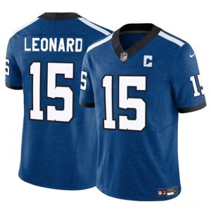 Indianapolis Colts #15 Riley Leonard Blue 2025 F.U.S.E. Throwback Vapor Limited Football Stitched Jersey