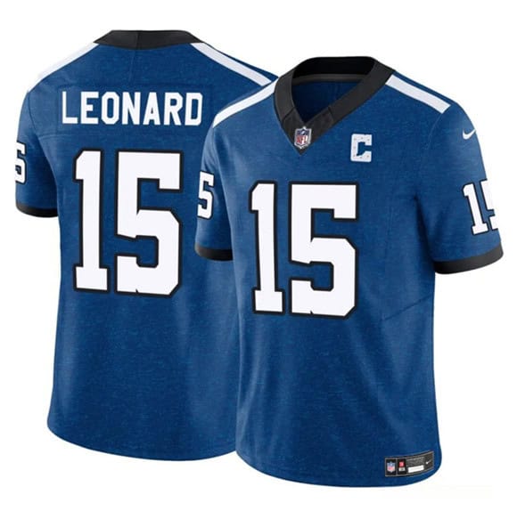 Indianapolis Colts #15 Riley Leonard Blue 2025 F.U.S.E. Throwback Vapor Limited Football Stitched Jersey