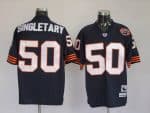Mitchell Ness Bears #50 Mike Singletary Blue With Big Number Bear Patch Stitched Throwback Jersey