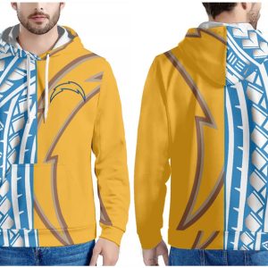 Los Angeles Chargers Blue Yellow White Pullover Hoodie