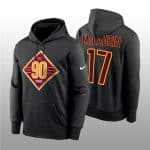 Washington Commanders #17 Terry McLaurin Black 90th Anniversary Performance Pullover Hoodie
