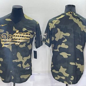 Los Angeles Dodgers Blank Olive Cool Base Stitched Baseball Jersey