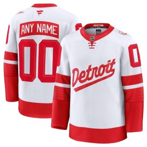 Detroit Red Wings Custom White Red 2024-25 Stitched Jersey