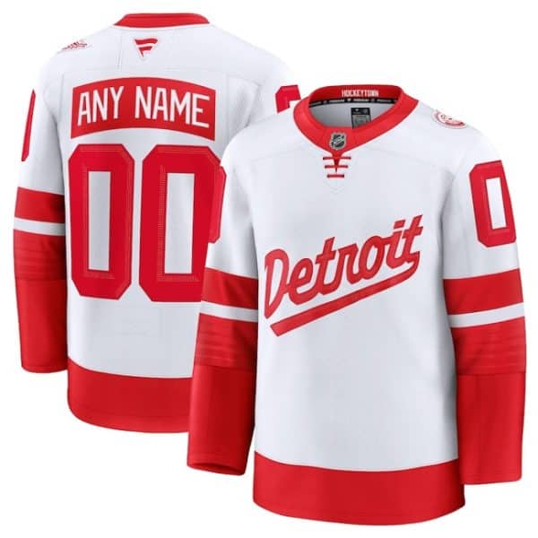 Detroit Red Wings Custom White Red 2024-25 Stitched Jersey