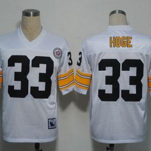 Mitchell And Ness Steelers #33 Merril Hoge White Stitched Jersey