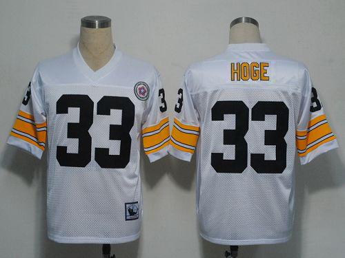 Mitchell And Ness Steelers #33 Merril Hoge White Stitched Jersey
