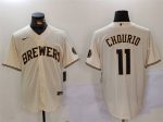 Milwaukee Brewers #11 Jackson Chourio Cream Cool Base Stitched Jersey