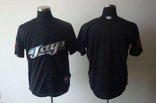 Blue Jays Blank Black Cool Base Stitched Jersey