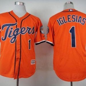 Tigers #1 Jose Iglesias Orange Cool Base Stitched Jersey