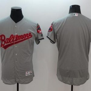 Orioles Blank Grey Fashion Stars Stripes Flexbase Authentic Stitched Jersey