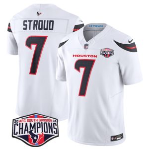 Houston Texans #7 C.J. Stroud White F.U.S.E. 2024 AFC South Division Champions Vapor Limited Stitched Jersey