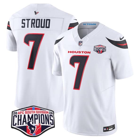 Houston Texans #7 C.J. Stroud White F.U.S.E. 2024 AFC South Division Champions Vapor Limited Stitched Jersey