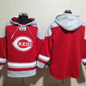 Cincinnati Reds Blank Red Ageless Must-Have Lace-Up Pullover Hoodie