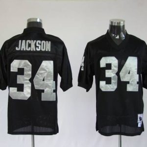 Mitchell And Ness Raiders Bo Jackson #34 Stitched Black Jersey