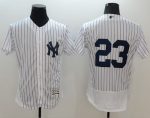 Yankees #23 Don Mattingly White Strip Flexbase Authentic Collection Stitched Jersey