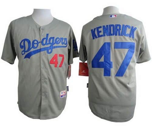 Dodgers #47 Howie Kendrick Grey Cool Base Stitched Jersey