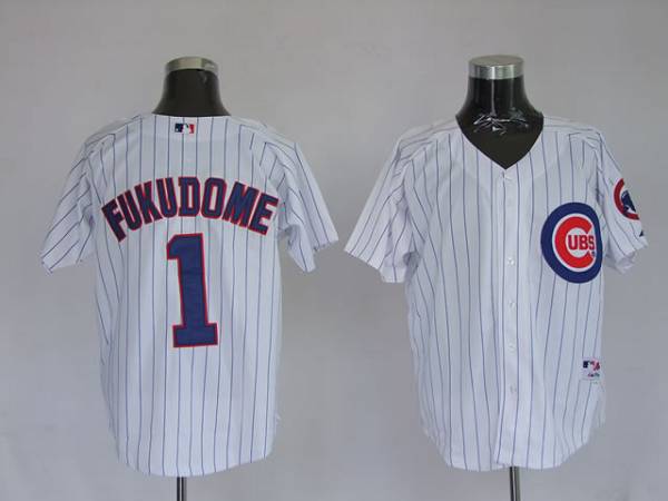 Cubs #1 Kosuke Fukudome Stitched White Jersey